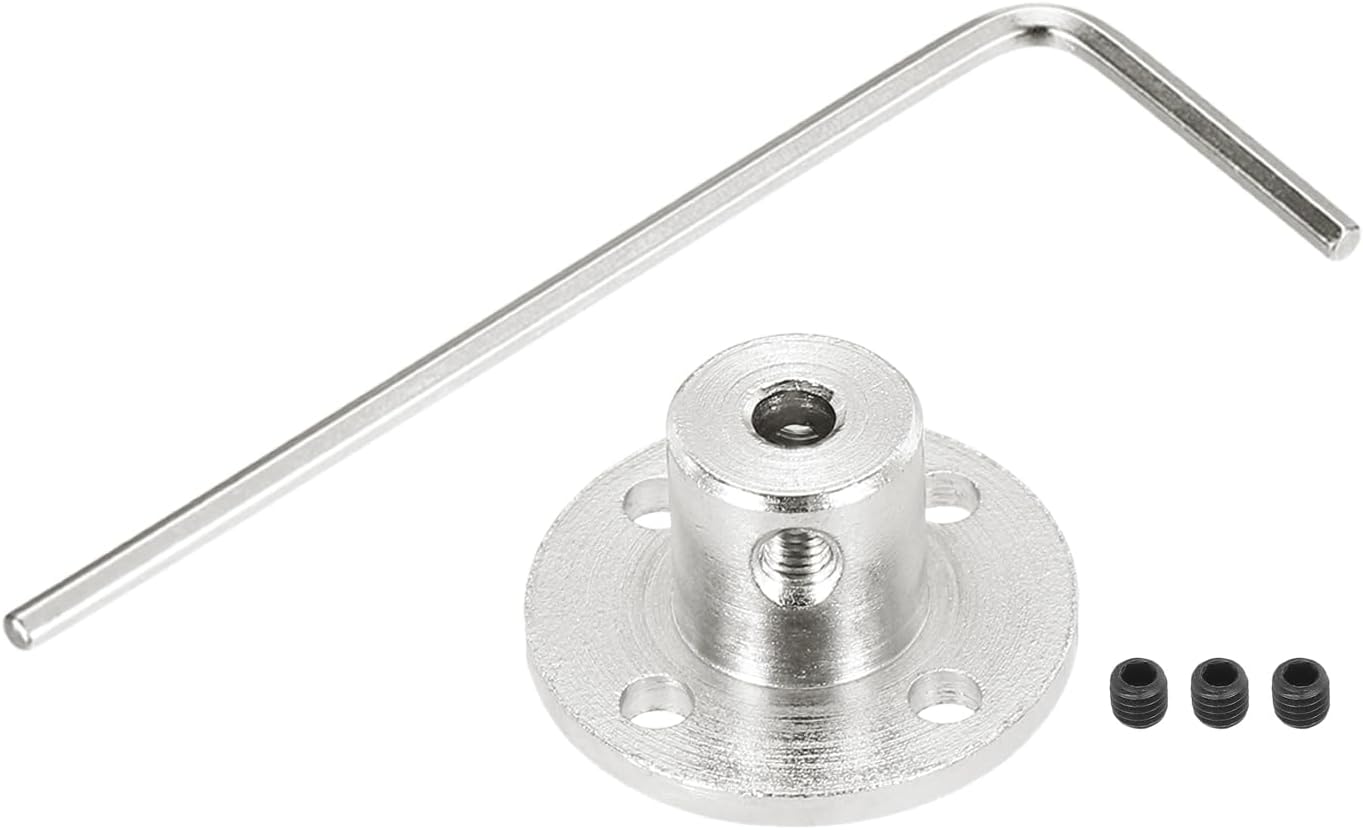 MECCANIXITY 1 Pcs 3.17mm Flange Coupling Connector Rigid Guide Model Coupler Accessory Shaft Axis Fittings with Mini Hex Wrench and Fastening Screw for DIY RC Model Motors