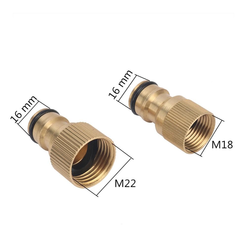 Connettore a nipplo con filettatura femmina M18 M22 in ottone per bricolage e impianti idraulici, raccordo rapido per rubinetto in rame