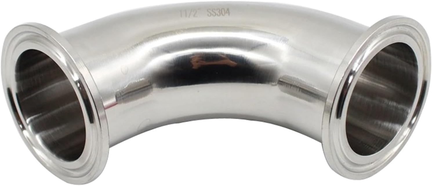 1pc SAP Three clip elbow stainless steel SS304 316L 90 degree elbow 19mm-102mm pinch fittings homemade 3/4" 1" 1.5" 2" 2.5" 3" 4"(SS316L,19mm-ferrule 25.4)