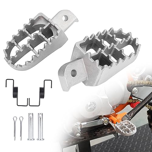 Image of Aluminium Footpegs Foot Pegs Footrest Foot Rest Dirt bike 50 70 90 110 125cc Taotao PW50 PW80 TW200 XR50R CRF50 CRF70 CRF80 CRF100F Silver