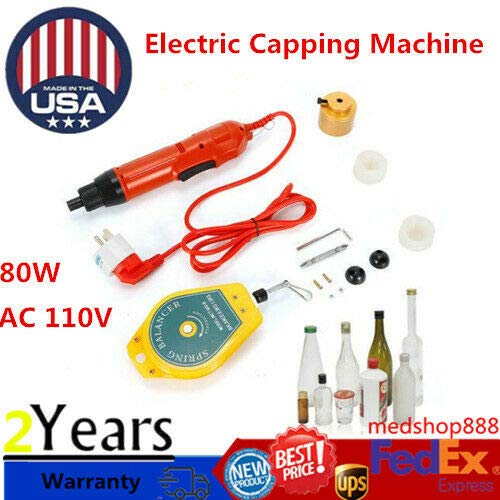 DONNGYZ Manual Bottle Capping Machine 110V Electric Torsion Screw Capper Sealing Machine Portable