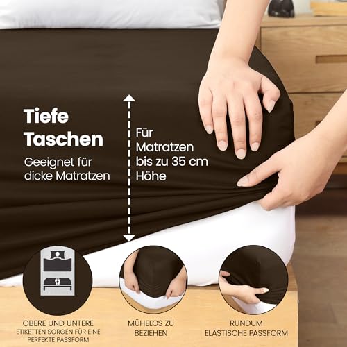 Utopia Bedding - Spannbettlaken 140x200cm - Braun – Ansicht 5