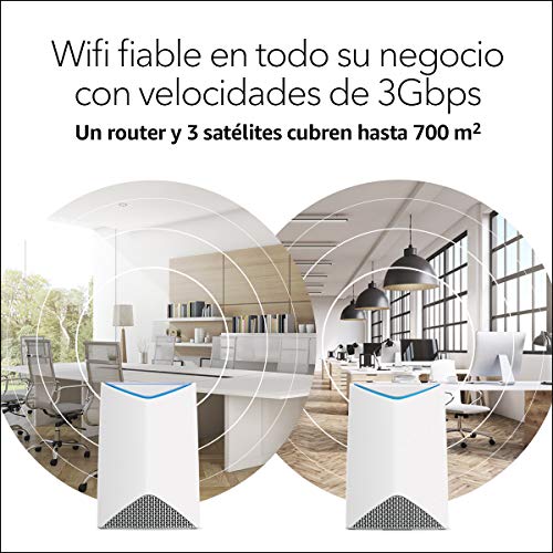 Netgear-Orbi-Pro-SRK60B04-Sistema-WiFi-Mesh-tribanda-AC3000-con-1-Router-y-3-repetidores-Que-Cubren-hasta-700-m2-para-oficinas-y-Negocios