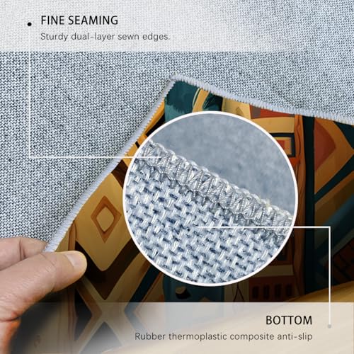 Tapis aztèque antidérapant et lavable pour une maison propre