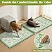Unicorn Catcher 40X30in 2packCat Litter Mat Machine Washable Soft 3D Air Mesh Litter Box Rug Waterproof & Non-Slip Backing Quick Dry Scatter Control for Paws,Bean Green