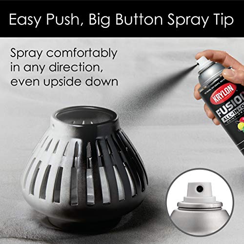 Image of Krylon K02702007 Fusion All-In-One Spray Paint for Indoor /Outdoor Use, Gloss Black, 12 Ounce (Pack of 2)