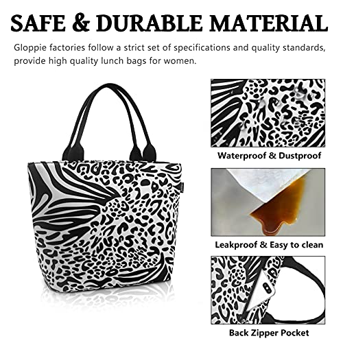 Image of Gloppie Lunch Bag for Women 9L Insulated Lunch Tote Leakproof Cooler Bag | Easy to Wipe Clean, Thermal Bags for Work, Office, Picnic, Keeps Meals Cool Fresh In Summer,Fits 10 Cans, Leopard Print