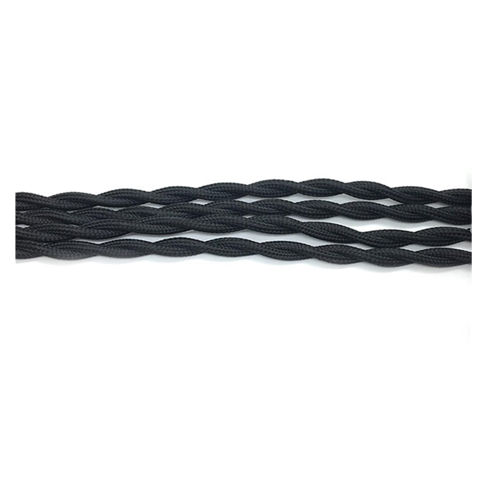 przewód elektryczny, Kabel zasilający pleciony 2-żyłowy 0,75 mm w oplocie tekstylnym(Black,30m)
