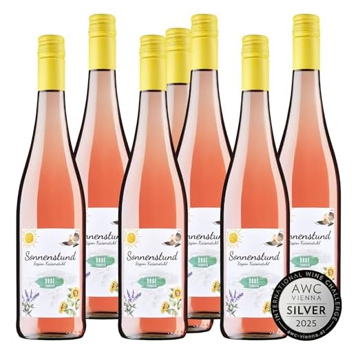 Sonnenstund Rosé trocken - SILBER 2025 AWC Vienna - Rosé-wein fruchtig mit Pfirsich-, Apfel- & Zitrusaromen, kräftiger Körper und angenehme Säure, Wein aus Baden vom Kaiserstuhl (6 x 0,75l)
