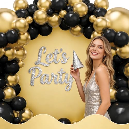 Black Gold Balloon Garland Kit - $13.99 with code HO2WOSR7 - Image 5