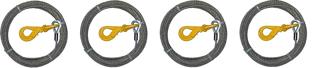 4-38PS100LH Winch Cable, Steel, 3/8" x 100', 4 Height, 20.39 Width, 18.89 Length (4-(Pack))