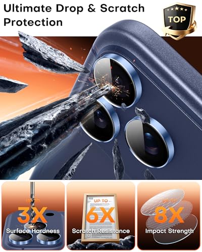 Image of TOCOL Camera Lens Protector for iPhone 17 Pro Max /iPhone 17 Pro Tempered Glass HD Individual Scratch Resistant Camera Cover Accessories Case Friendly 2 Pack(Light Blue)