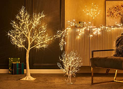 Litbloom Lighted Branches With Timer 21In 75 Led Fairy Lights, White Coral Tree Branches With Lights Battery Operated For Indoor Outdoor Home Fireplace Christmas Decorations #TOP1