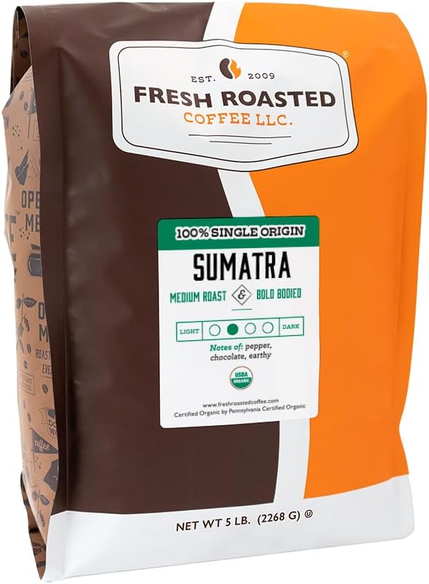 FTO Sumatra Coffee, Whole Bean, Fresh Roasted Coffee LLC (5 Lb.)