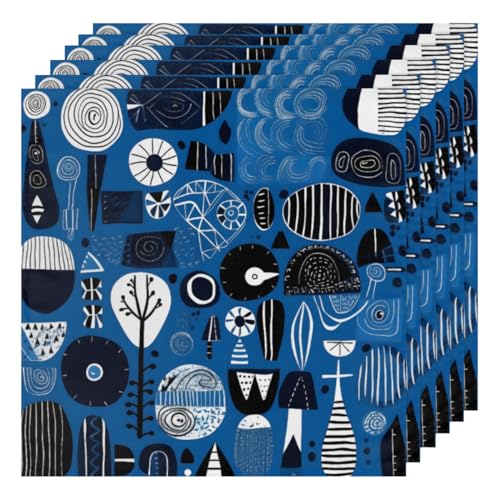 Servilletas de Tela Set de 6 50.5 x 50.5 cm Multicolor miniatura 1