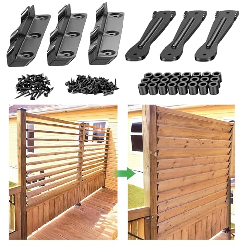 Louver Bracket Kit Deck Sunblind System Hardware - Metal Louver Brackets for Outdoor Wood Blinds Holds 11 Boards (48) Powder Coated Iron for Outdoor Louvered Fence Pergola & Shutter (1PCS)