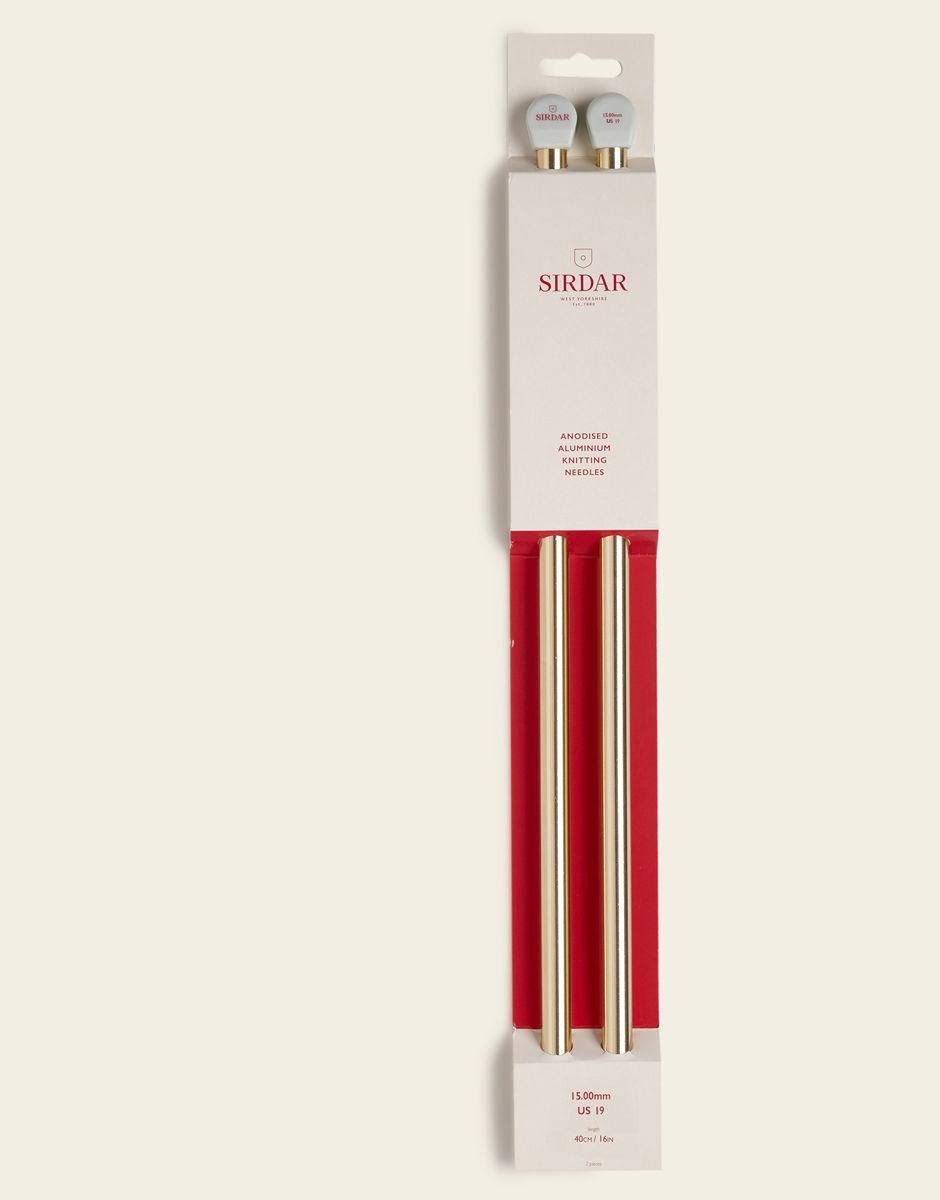 Sirdar Knitting Needles 15.00Mm/ Us 19 - Anodised Aluminium. Length 16''/40Cms