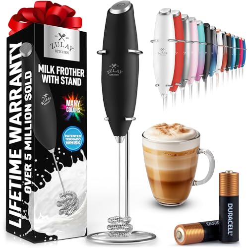 Image of Mini & Mighty Milk Frother Wand - Powerful Handheld Coffee Frother, Battery Operated Drink Mixer - Compact Pocket Size - Detachable Whisk for Latte, Cappuccino, Matcha, Hot Chocolate