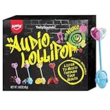 AMOS Music Lollipop Candy Suckers – TastySounds Audio Hip Hop Singing Lollipop, Assorted Fruit Flavors, Sugar-Free, Low-Calorie Snack, 4-Pack Gift Box