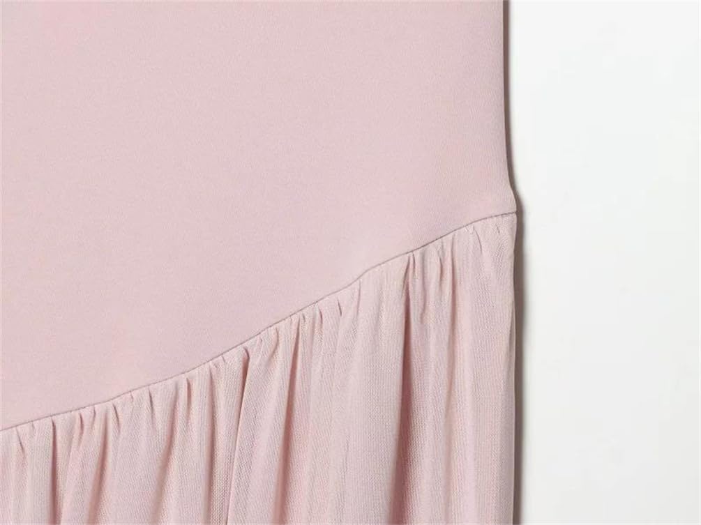 Women Sleeveless High Neck Midi Dress Pleated Skirt Wrap Minimalist Office Party Wear Work Formal Dress
