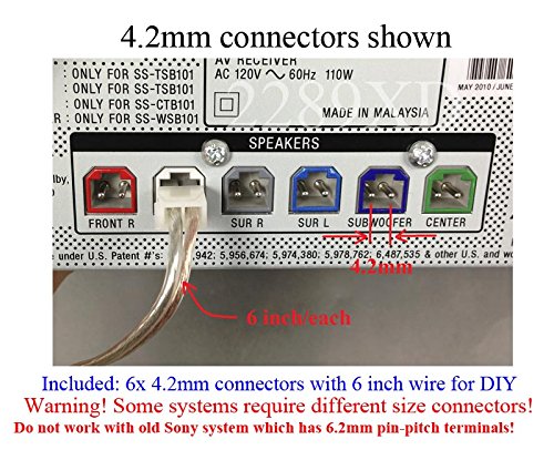 4.2mm Home Theater Speaker Wire Connectors(plugs) for select Sony Samsung Pioneer Toshiba etc