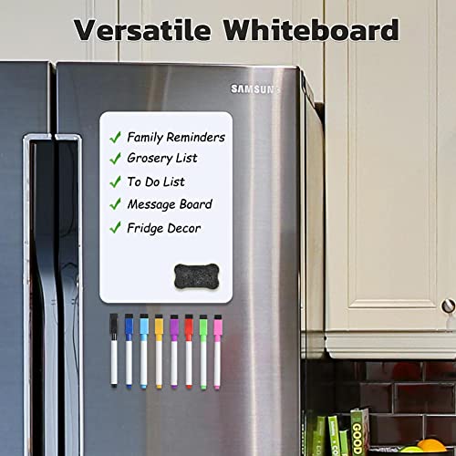 Homidek Magnetic Whiteboard For Fridge, Refrigerator Dry Erase Board, Small White Board With 8 Markers And 1 Eraser, 12X8 #TOP1