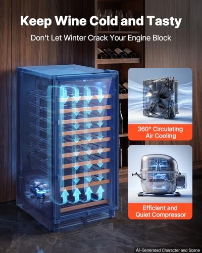 Image of VEVOR 24 inch Wine Fridge 110-Bottle Wine Cooler Refrigerator for Home Bar