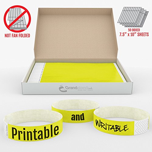 3/4" Neon Yellow GrandstandStore.com Tyvek Event Wristbands for easy vip identification - 500CT BOX