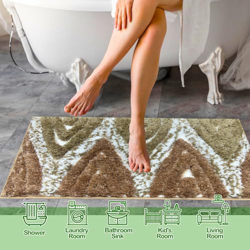 Image of Venice Soft Microfibre Solid Mat for Office /Floor /Home /Bathroom /Bedroom /Kitchen (40x60 cm) 2000 GSM Super Absorbent Anti-Skid Bath Mats (Pack of 1) Beige