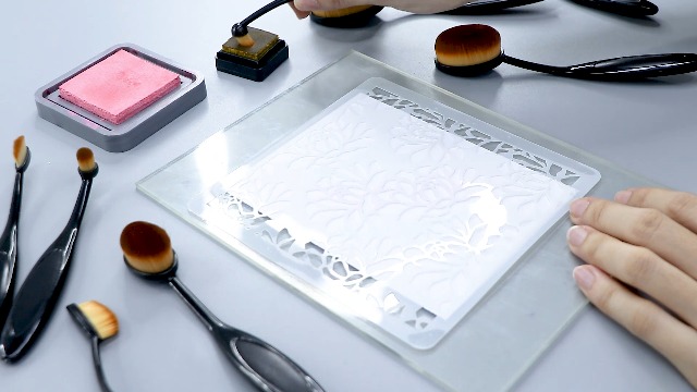 OTCRAFT 10 stks Inkt Blending Borstels met 10 Borstels Deksel en Ronde Borstel Houder Verpakking Set voor Scrapbooking Achtergrond Kaartsjablonen Kaart Maken Papier Craft Achtergrond Blender