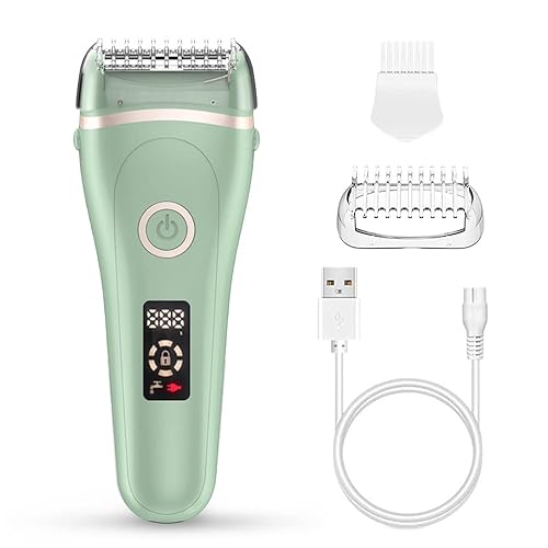 Miniatura 2 de Maquinilla de afeitar eléctrica para mujer, depilación 2 en 1, en húmedo y seco, sin dolor, recargable para piernas, axilas y recortadora