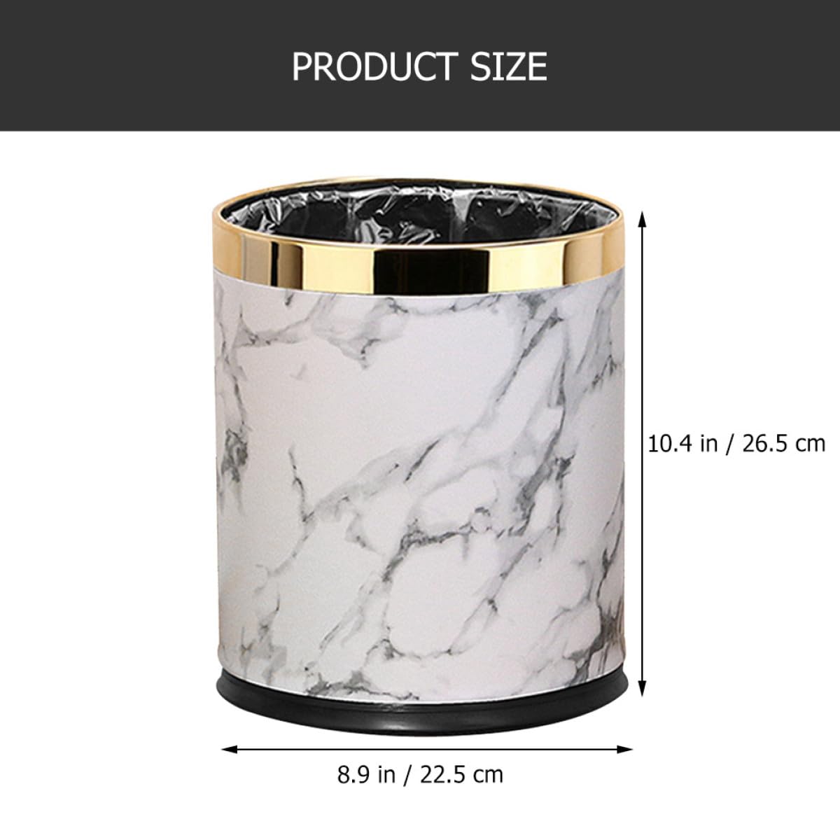 Bathroom Wastebasket Large Square Open Trash Storage Can with Pressed Rim, Black Household Garbage Bin for Restroom and Living Room Organization