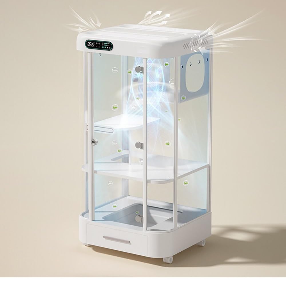 villa per gatti Villa for gatti con riscaldamento, ventilazione, telecamera e luce Per interni(Piccolo)