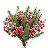 💟Design Vivant: Les baies ont une couleur rouge vif et les tiges ont une teinte bordeaux qui apporte des couleurs riches et de beaux détails à tous les arrangements floraux. deco de noel parfait, les baies rouges artificielles sont idéales pour décorer votre sapin de Noël et renforcer l'ambiance festive