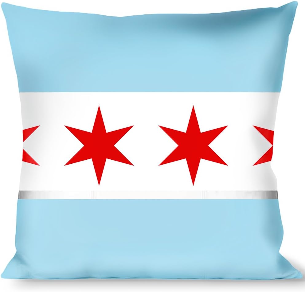 Pillow Decorative Throw Chicago Flags Black