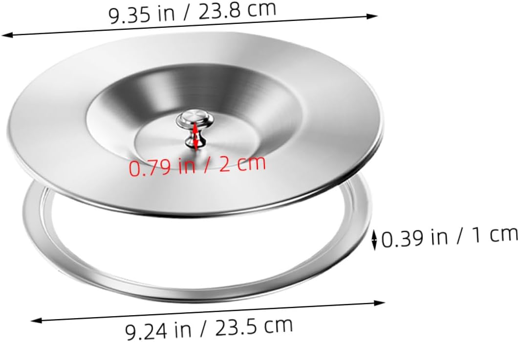 KICHOUSE Stainless Steel Trash Can Lid Set for Kitchen Countertop Built-in Waste Bin Recessed round Cover with Grommet Flap Suitable under Sink Trash Cans