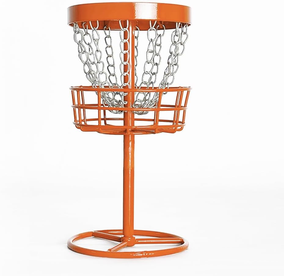 Ultra-Small Mini Frisbee Golf Basket Set with 6 Multi-Color Mini Frisbee & Launcher, 9.25-Inch Practice Net – Portable Indoor/Outdoor Golf Game for Desk, Lawn, and Party Fun