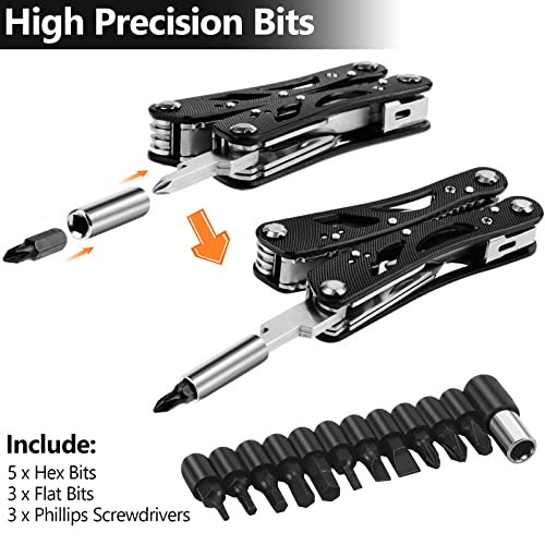 Poeland Multitool Pliers Set Stainless Steel Screwdriver Tool With 11 Screwdriver Bits Black #TOP2