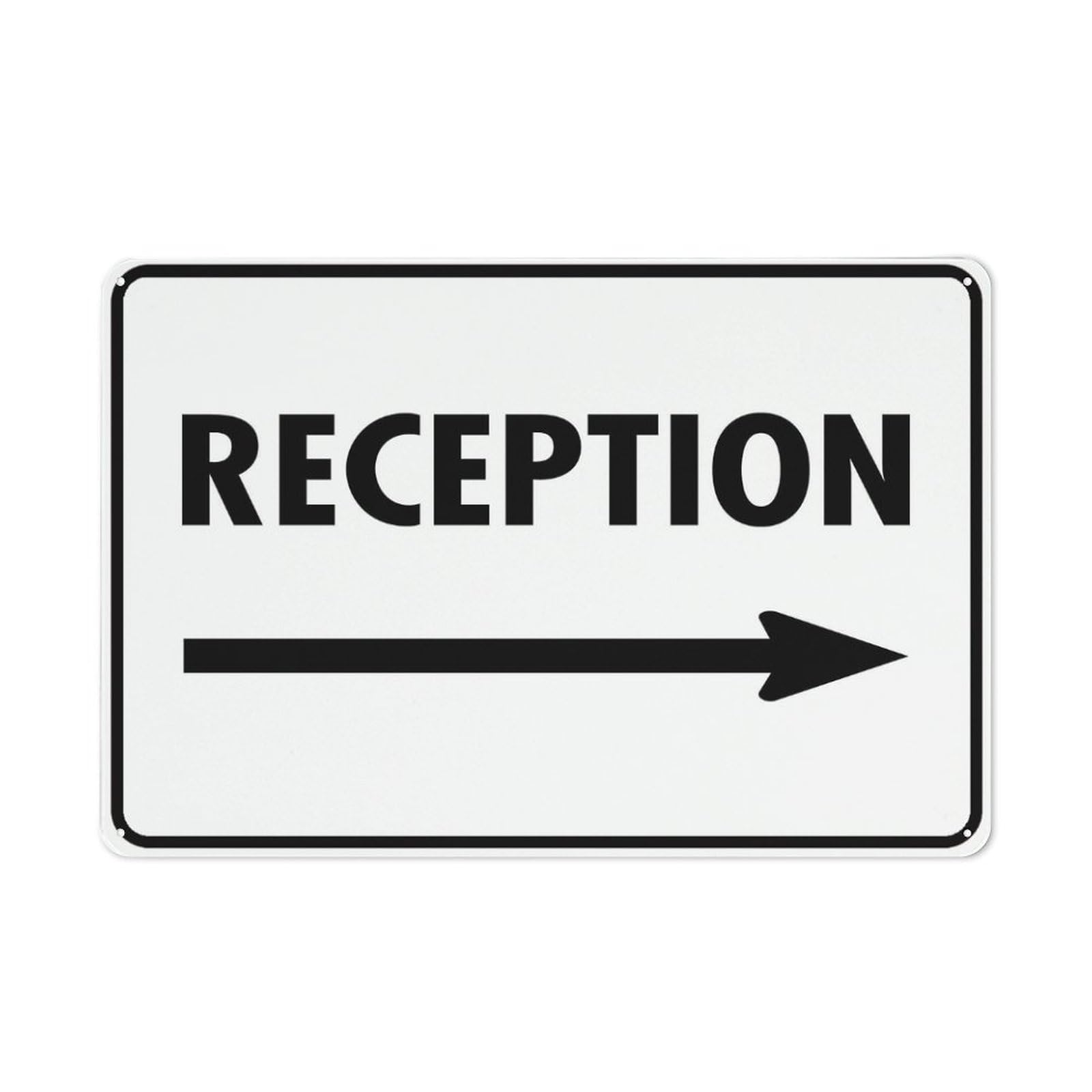 Reception (Arrow Right) Sign, 8x12 Inch UV-Ink Printed Aluminum for House & Business