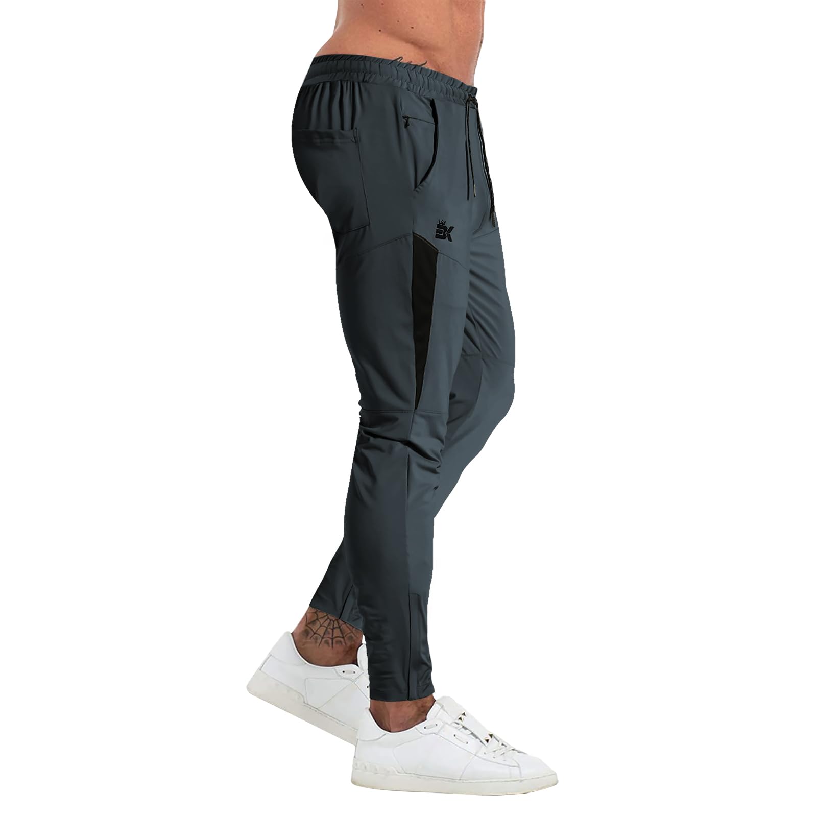BROKIGMens Tapered Gym Joggers,Men's Lightweight Jogging Pants Quick Dry Casual Athletic Running Workout with Pockets