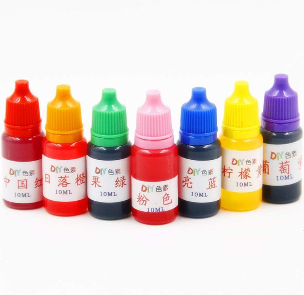 gaibian 7Pcs Slime Coloring Curing Dye Colorant Liquid Pigment Mix Colors 7 Bottles X 10ml-Slime Kit Supplies for Girls and Boys Ages 6+