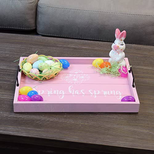 image for Elegant Designs HG2000-LPS Decorative Wood Serving Tray w/Handles, 15.