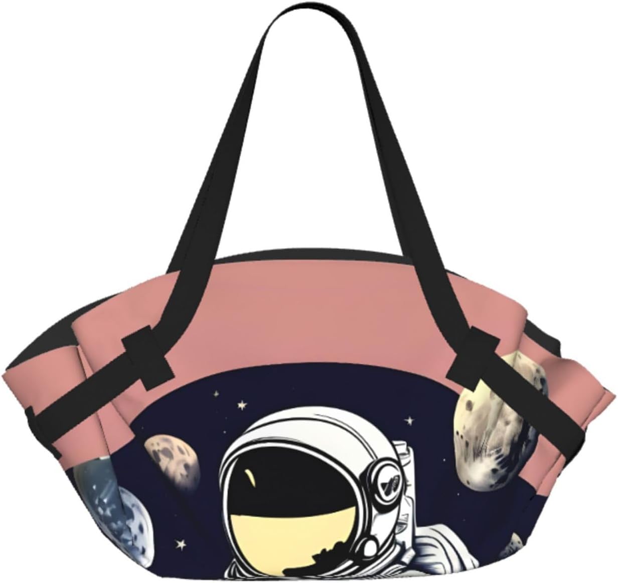 Foldable Astronaut On The Moon 1 Print 2-in-1 Portable Picnic Blanket Tote Bag Outdoor Camping Beach Park Mat
