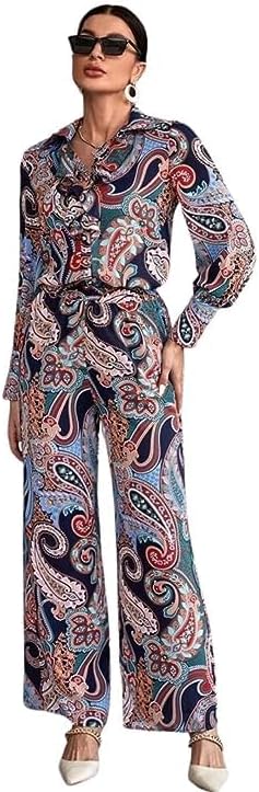Women's Ethnic Co Ord Set || Paisley Printed Co-Ord Set for Women || Long Straight Shirt Kurta With Pant Set For Women || Gift For Women || Fancy Kurta Set