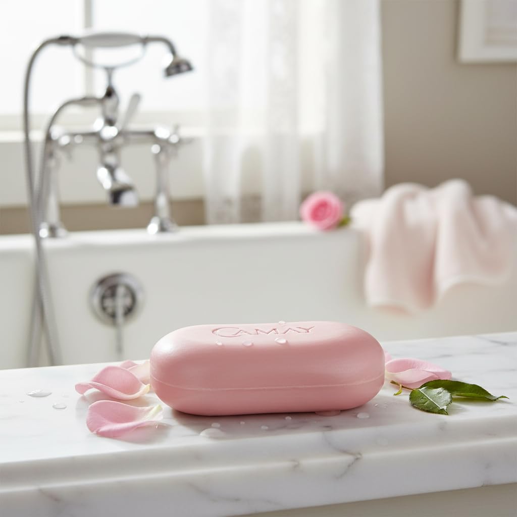 Camay Classic Bar Soap, Rose Essence, 8-Pack of 4.41 Oz Each Soap, 8 Bar Soaps.