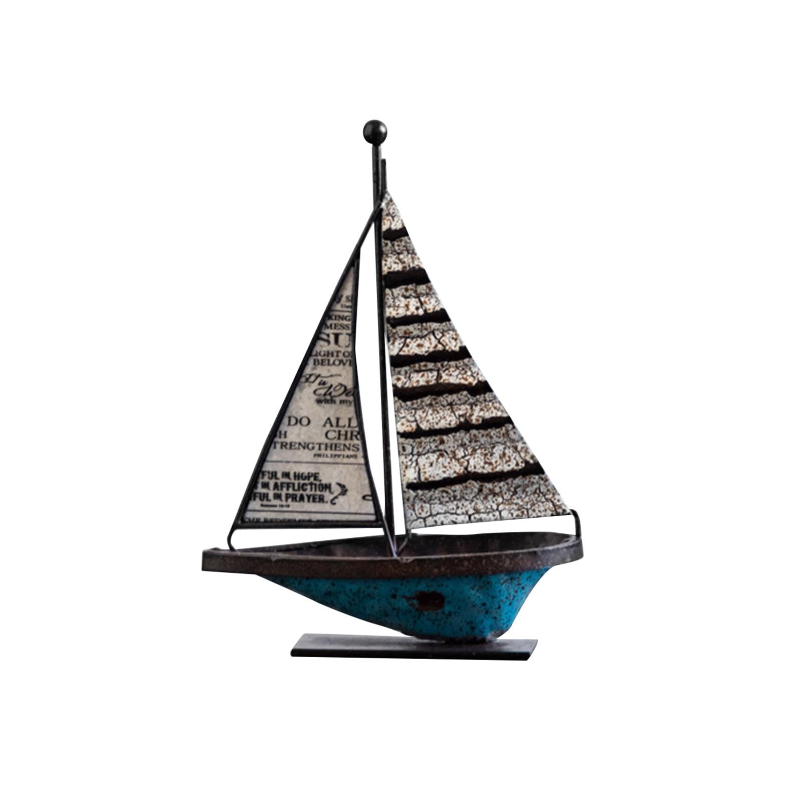 Decorazione a Forma di Barca a Vela, Decorazione in Metallo a Forma di Barca a Vela, Modello retrò di Barca a Vela Come Decorazione per caffè, Dimensioni: