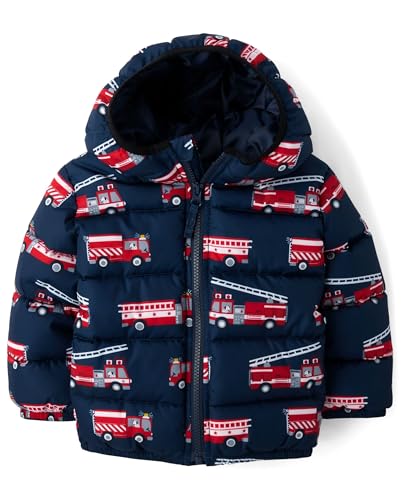 The Children's Place Baby and Toddler Boys' Medium Weight Wind-Resistant, Water-Resistant Puffer Jacket