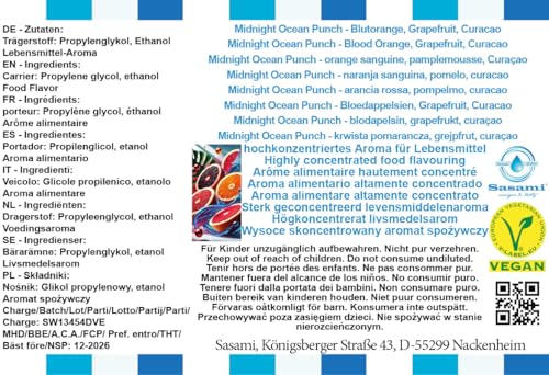 Midnight Ocean Punch Sasami arôme concentré 100 ml vegan aux notes de pamplemousse frais