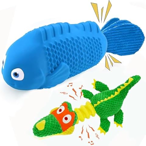 WinTour Puppy Toys to Keep Them Busy, Puppy Chew Toys for Teething, Squeaky Dog Toys, Tug of War Dog Toy, Interactive Dog Toys, Durable Tough Dog Toys for Medium Large Breed Dogs with Bacon Flavor Cover