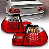 AmeriLite 4 Door L.E.D Replacement Taillights Red/Clear 4Pcs Set For BMW 3 Series E46 - Passenger and Driver Side